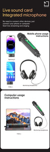 Live Streaming Microphone with Built-in DSP Sound Card